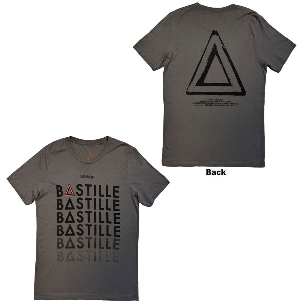 Bastille - Repeat Logo Heren Tshirt - Grijs